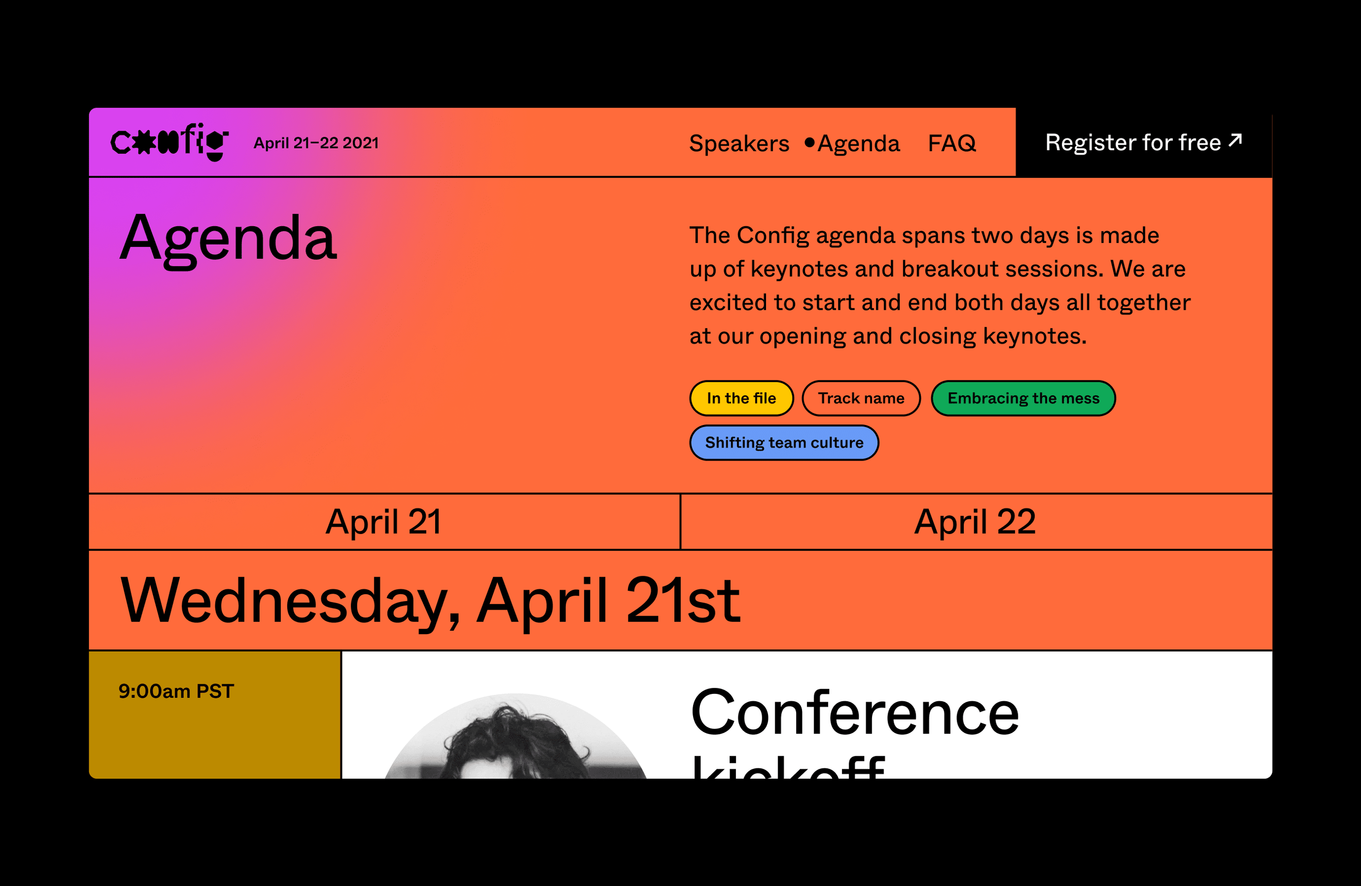 Figma Config conference 2021 website